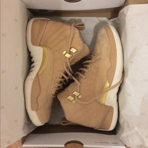 Jordan Retro 12 “Vanchett Tan/Metallic Gold/Sail”